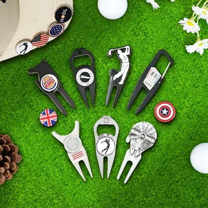 Wholesale LongYi Enamel Other Accessories Magnetic Metal Blank Hat Clip Divot Repair Tool Custom Golf Ball Marker Portable