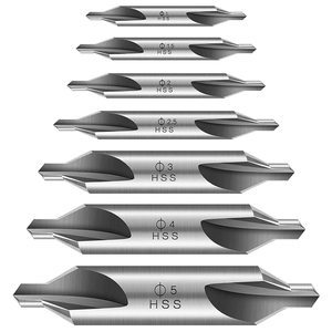 HSS Center Drill Bit Set 60 Degree Angle Countersink Lathe Mill Tool Kit with Sizes 1mm 1.5mm 2mm 2.5mm 3mm 4mm 5mm