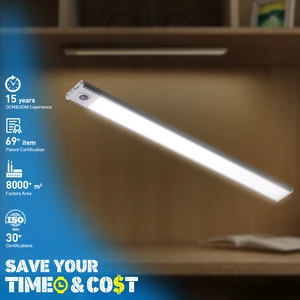 30/40/50/60cm Under Cabinet Led Light With Motion Sensor Thin USB Rechargeable Lamps Kitchen Cabinet Bedroom Wardrobe Lighting