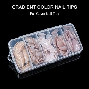 LongZao Nail Art Daily Nail Art Natural Fake Nails Extensions Pre-colored Short Almond PMMA Full Cover Press On Tips 140 PCS