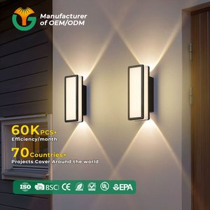 10-Watt LED Outdoor Garden Wall Lamp Square Aluminum Base Warm Light Waterproof for Living Room & Bedroom Bedside Decor 6W Power
