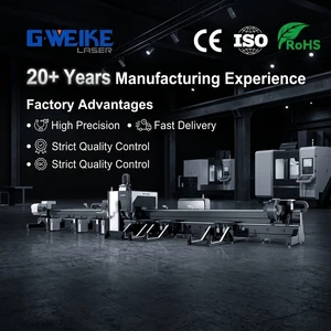G.WEIKE 1-6kW AI Automatic CNC Fiber Laser Water-Cooled Digital Cypcut Control Metal Pipe Tube Cutting Machine