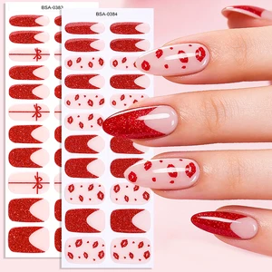 NO UV Gel New Style Nail Beauty Product Wholesale OEM/ODM Manufacturer Press On Nails Gel Nail Stickers UV Free Gel Nail Wraps