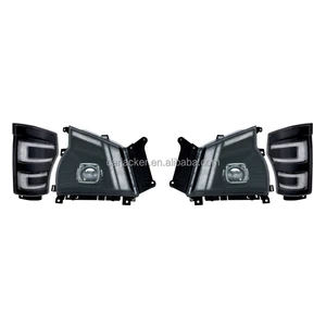1 Pair ( LH + RH ) Full LED Headlight + Corner Signal Lamp With Lens Fit for ISUZU 600P ELF NPR NQR Truck New Design