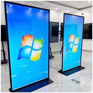 Hushida 75 85 100Inch 2K 4K Full HD Wifi Media Lcd Advertising Monitor Touch Screen 43 49 55 Inch Floor Standing Digital Signage