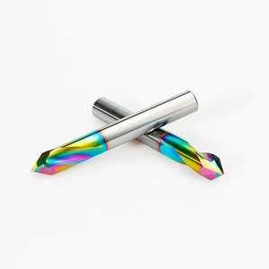 HRC65 Solid Carbide 90° Spotting Drill & Center Drill Set, 2 Flute CNC Precision Centering Tool for Steel Machining