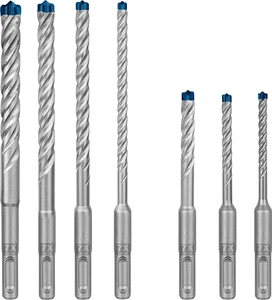7X SDS PLUS Industry Grade Tungsten Carbide Drill Bit High Hardness Right Hand 4 Facet Point for Stainless Steel Applications