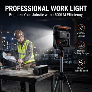 Cordless 18V LED Work Light Multi Brand Battery Operated Rugged Design for Construction Site Use Outdoor Use