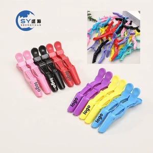 Durable Plastic Crocodile Clip Custom Logo Hairdresser Duckbill Clip Barber Tools Wholesale Salon Hair Style Barbers Color Clips