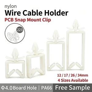 Nylon Fastener Adjustable Cable Tie Holder Push-In Wing-Clip Wire Clamp 4 Sizes PA66 Insulation White L12mm-L34mm