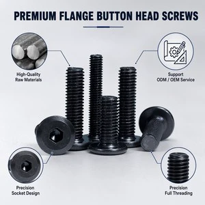 China Manufacturer's Flanged Button Head Socket Cap Screw Assembly 5/16-18 Rohs Button Screw In 1/2 11/16 1in Steel