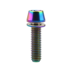 Titanium Taper Head Bolt Anodized Conical Head Hex Socket Screw For Mountain Bike Road Bike