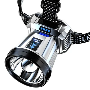 Large Light Cup Headlight LED Strong Bald Head Wearing Outdoor Working Mining Light Display Fishing Light Rechargeable Headlamp