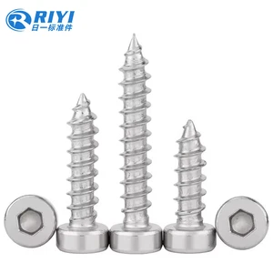 304 Stainless Steel Hexagonal Self-tapping Screws Cylindrical Head Self-tapping Screws Wood Screw