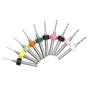 10Pcs 0.6mm-1.5mm PCB Drill Bit Alloy Tungsten Steel Drill Bits for Print Circuit Board CNC Power Tools Accessories
