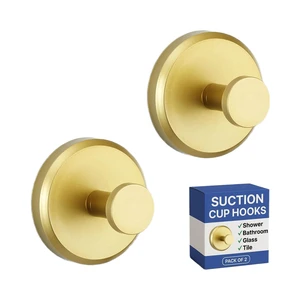 ZJH Modern Stainless Steel Suction Cup Hooks Shower Bathroom Glass Door Mirror Tile-Loofah Towel Coat Bath Robe Hook Holder