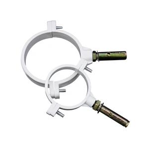 Pipe Clamp White PP Plastic Adjustable Pipe Fittings Grip Fastening Brace Saddle Holder Pipe Support with Anchor Bolt and Screw
