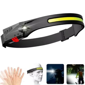 New USB Charging Waterproof Double Light Source Night Running Headlamp Outdoor Mountaineering Camping Induction Headlamp