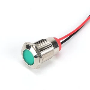12mm Green Led Indicator Light pilot Lamp 24v Waterproof Indicator Light