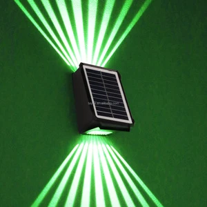 Outdoor LED Solar Wall Light IP65 Waterproof Solar Powered Fence Light up and Down Illuminate Garden Yard Corridors Villas Lamp