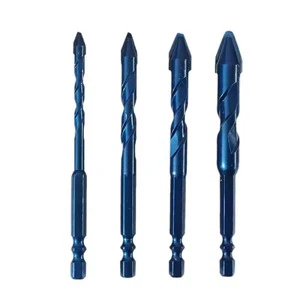 Hexagonal Shank Tile High Hardness Eccentric Drill Bits Set Diamond Cemented Carbide Drill Bits