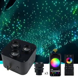 30W Three Heads Three Color RGB+CCT+Twinkle+APP+RF Remote Control Led Fiber Optic Lights & Lighting