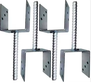 Heavy Duty Galvanised Post Anchor Concrete in Ground Anchor Post U Shape Fence Foot Anchors