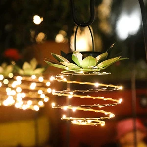 Outdoor Solar Hanging Pineapple Lantern Garden Decoration 25 LED Pineapple Pendant Light
