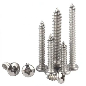 Pan Head Tapping Screw Wood Cross Self-tapping Screw Phillips Full Thread Stainless Steel Self Tapping Screws