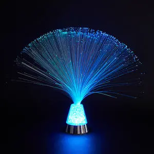 Factory Supply Colorful Crystal Base LED Fiber Optic Light Starry Sky Color-Changing Night Bedside Light