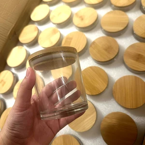 Wide Mouth 4 oz Glass Candle Jars with Bamboo Lid Eco-Friendly Durable Candle Holders Lanterns for Christmas Home Decor Low MOQ