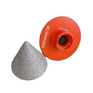 PMS M10 0-50MM Ceramic Porcelain Trimming Chamfer Drill Bit Set with Thread Vacuum Brazed Diamond Cone Core Bit