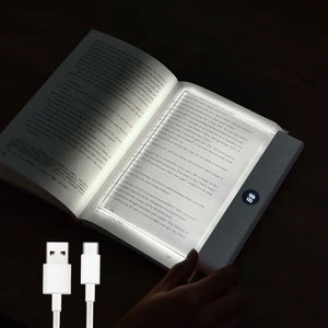 Book Light Rechargeable 1200mAh Clear LED Flat HD Dimmable 3 Colors Timer Reading Lover Gift for Readers Led Night Light Lamp