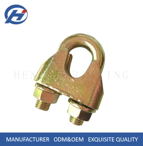 Factory Wholesale DIN1142 Malleable Wire Rope Clip Yellow Galvanized U Bolt Cable Clamp Anti Slip European Standard Rigging