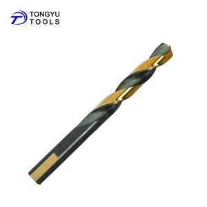 Three Flats Shank Black & Gold Color Fully Ground HSS Drill Bit for Metal