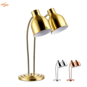 Stainless Steel Food Heat Lamp Warm Lamp Electric Food Warming Desk Lamp for Buffet Gold BW222-11