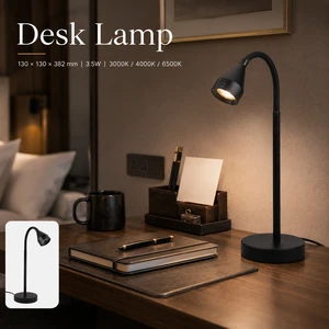 Touch Control Table Lamp Gooseneck Desk Light 3.5W 3 Color Modes For Hotel Room Table Light Bedside Lamp