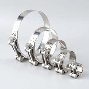 High Quality Quick 304/201 Stainless Steel T Bolt Hose Clamp Heavy Duty Metal Bolts Clamps for Pipe
