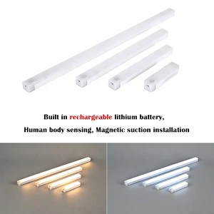 Wireless Motion Sensor LED Under Cabinet Light USB Recharge Magnetic Self Adhesive Kitchen Closet Lamp Bar
