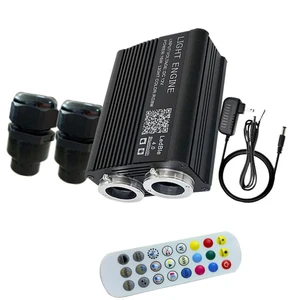 32W Dual Head LED Fiber Optic Light Kit Twinkle Starlight Headliner with RGBW Emitting Color APP Compatible for Car Star Ceiling