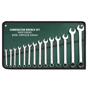 OEM 14pcs CRV Metric Combination Wrench Set Professional Durable Combine Spanner Set for Auto Repair