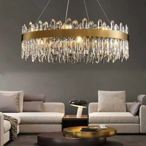 TOGETHER Modern Luxury Hanging Lamps Crystal Chandelier Gold Lighting LED Pendant Lights Crystal Chandelier