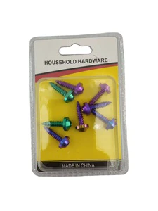 Custom Self-tapping Screws Anodized Finish Titanium Alloy Screws Titanium Alloy Anodized Finish Pan Head Self-Tapping Screws