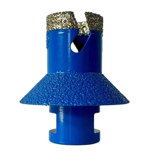 HuaYu 25mm Diamond M14 Thread Chamfering Center Drill Bit Super Life Tialn Coating Vacuum Brazed High Diamond Concentration for