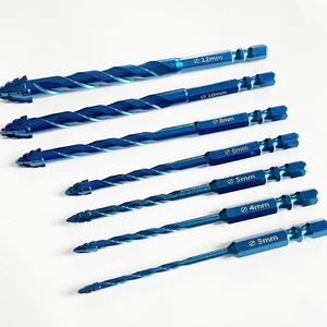 Multi Tools Tungsten Steel Hard All-Ceramic Marble Tile Spiral Groove Center Drill Bits Hexagonal Handle Masonry Drilling