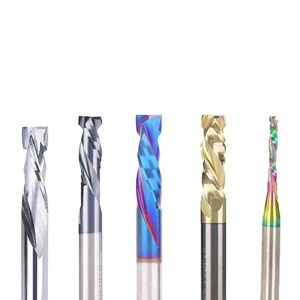 Viextro Compression Router Bit CNC Milling Cutter Wood Two Flutes Spiral Carbide End Mill Altin Coating Woodworking Tool ODM