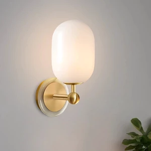 Modern Metal and Alabaster Wall Lamp Luxury Wall Sconce Lighting for Bedroom Living Room Hotel villa project