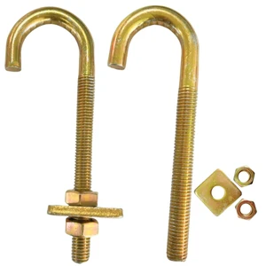 M8 M10 Grade 4.8 8.8 Galvanized Yellow Plated ZP L&J Type Hook Foundation Anchor Bolt Nut DIN529 Stainless Steel Building