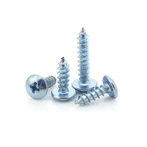Custom-made OEM Galvanized Steel Self-tapping Screws with Round Head Metric M2 Class 4.8 & 6.8 Grade Standard Thread