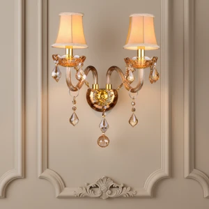 Modern Style Luxury Crystal Wall Sconce Decorative Light Fixture for Living Room Villa Mansion Corridor Interior Lighting